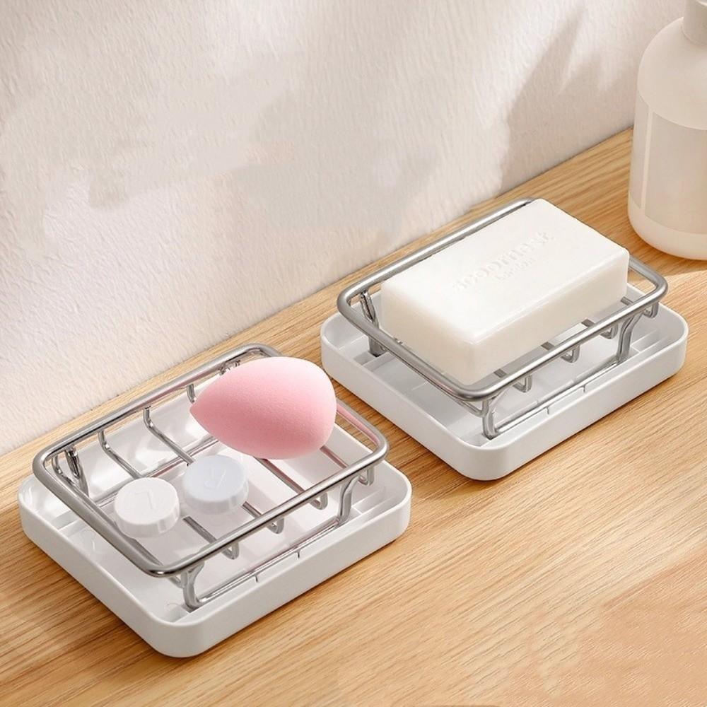 Japanese Style Double-Layer Soap Box Rustproof Soap Storage Box Creative Soap Storage Rack  Kitchen