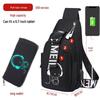 Li Shen Men's Casual Crossbody Chest Bag with USB Port