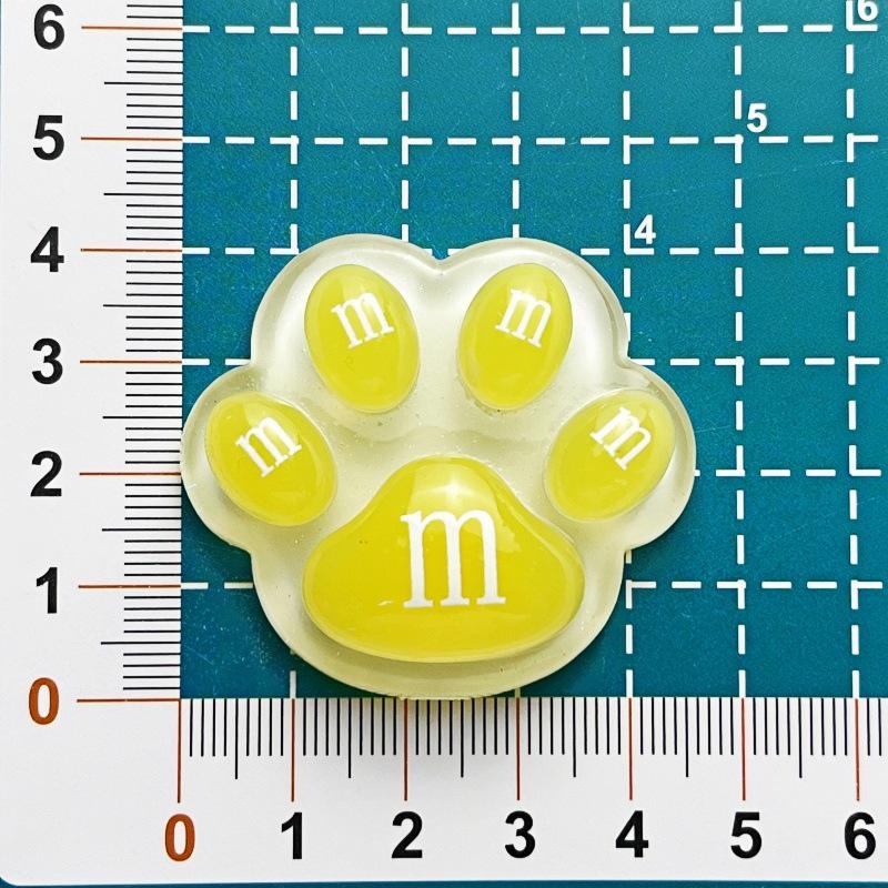 Luminous Cat Paw Resin Accessories for Hair Clips & Keychains - DIY Handmade Material
