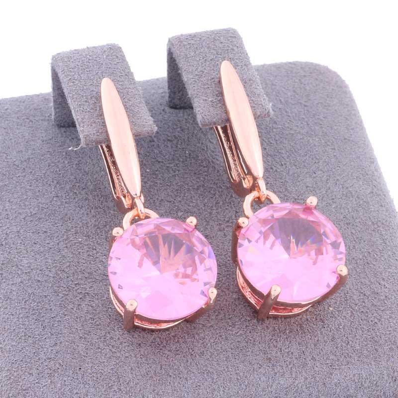 

Модные геометрические серьги-пусеты круглые 12 мм из розового золота для женщин