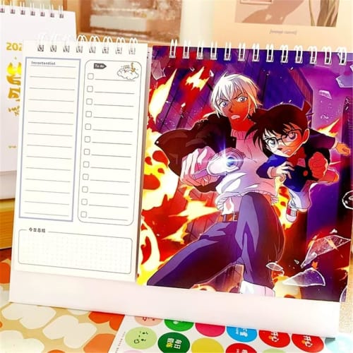 Detective Conan Merchandise Desk Calendar 2025-2026, Featuring Detective Kaito Kid and Photo, Office Supplies, Ornaments, New Year's Calendar, Home Us