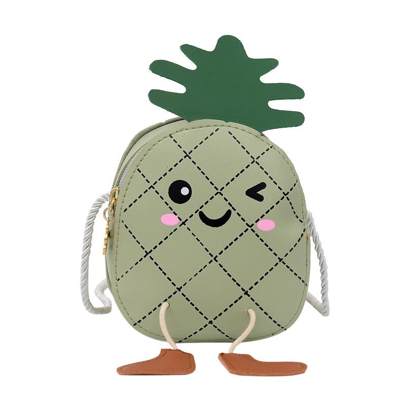New cute pineapple children's bag little girl messenger bag fashion cartoon shoulder bag baby accessories change bag