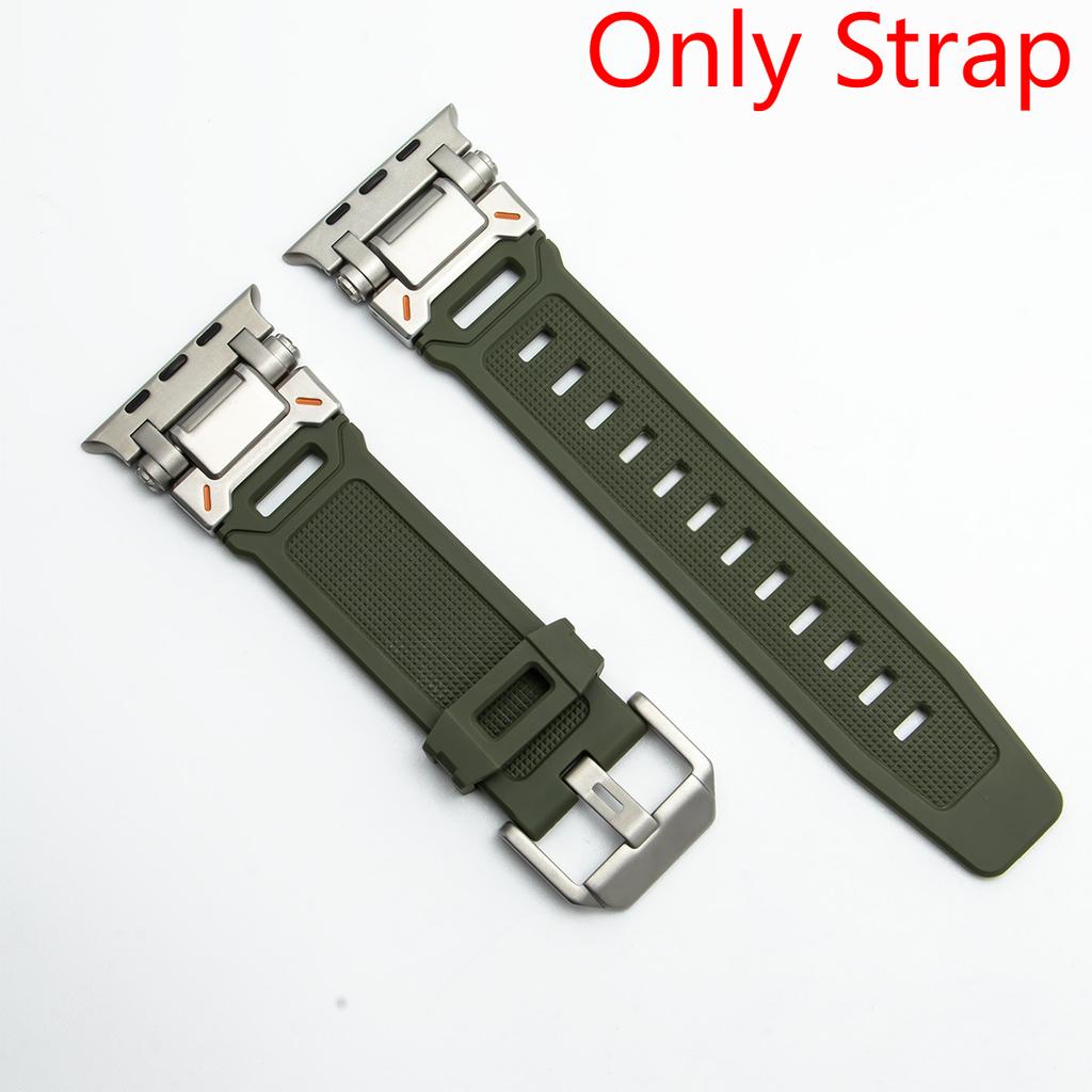 Strap/Metal case for Apple Watch Ultra 2 1 Rubber Loop Band 49mm Silicone Bracelet for IWatch Series 10 9 8 7 45mm 6 5 4 Se 44mm