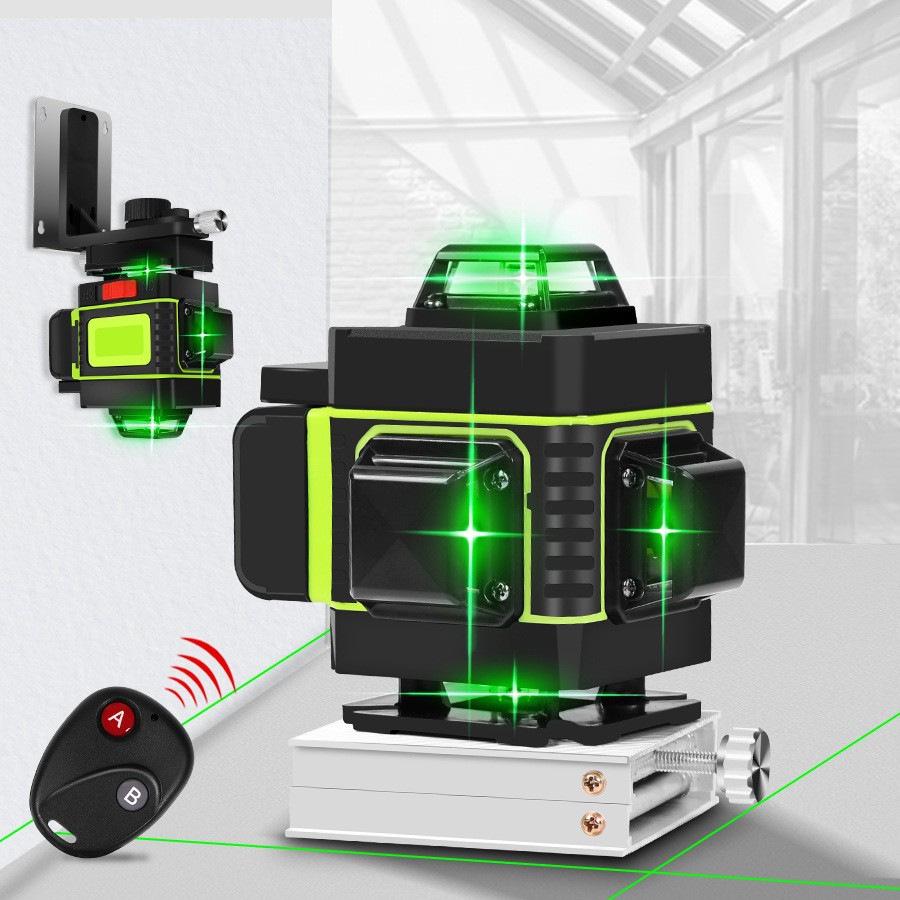 Nível a Laser Verde de Alta Precisão com 16 Linhas para Uso Interno e Externo