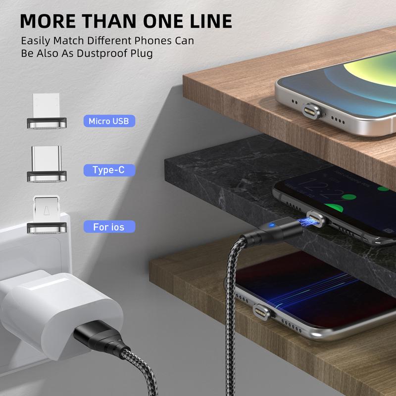 Magnetic Fast Charging Micro USB Type C Cable For Samsung Realme Oneplus Huawei Mobile Phone Magnet Wire Data Cord