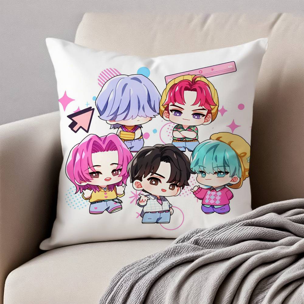 Movie S-Sajas B-Boys Pillow Case Anti-Dustmite Pillowcase Invisible Zipper Silky Short Plush Sofa Cushion Cover