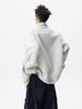 Men's Winter Patchwork Stand Collar Hoodie - Trendy Striped Casual Jacket