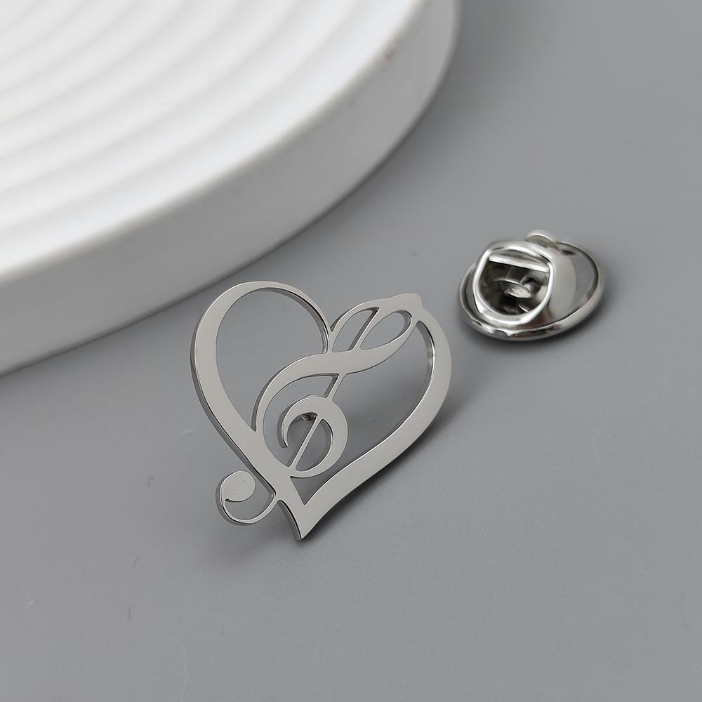 

Позолоченный значок с символом музыки любви, мужская брошь на воротник черного цвета, серебряная булавка на лацкан, набор аксессуаров для костюма, фирменный мужской подарок