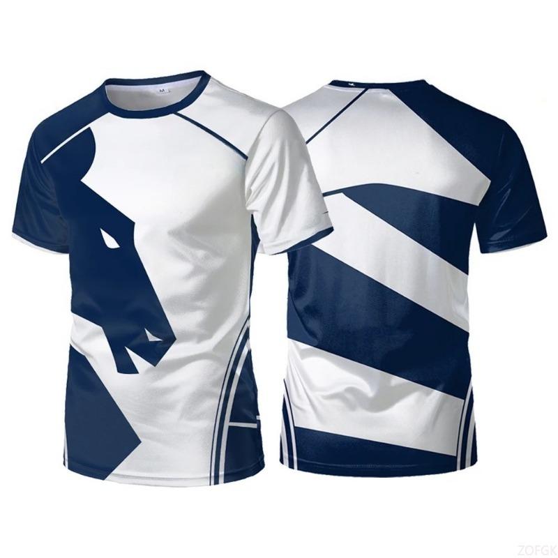 Summer Zebra Striped Printed Round Neck Short Sleeved Fashion Quick Drying Men's and Women's Styles
