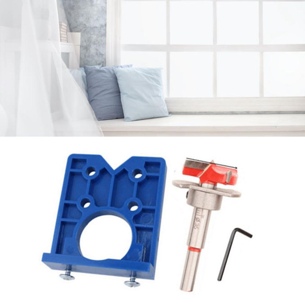 Concealed Hinge Jig Kit 35mm ABS Incisive Alloy Hinge Drilling Hole Router Jig for Furniture
