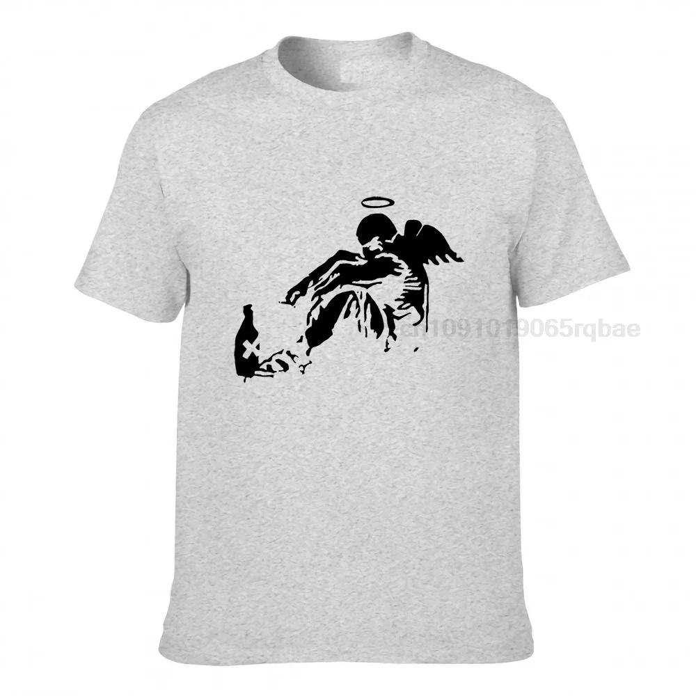 Banksy Fallen Angel T Shirt Unisex Cotton Oversized T Shirts Street Graffiti Popular Tee Graphic Tshirts Emo Unisex