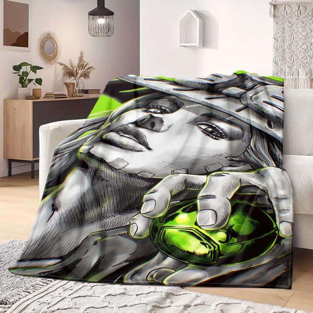JOJO Anime Flanelldecke Warm, Gemütlich, Geeignet für Schlafzimmer, Sofas, Betten, Stühle, Picknicks, Reisen