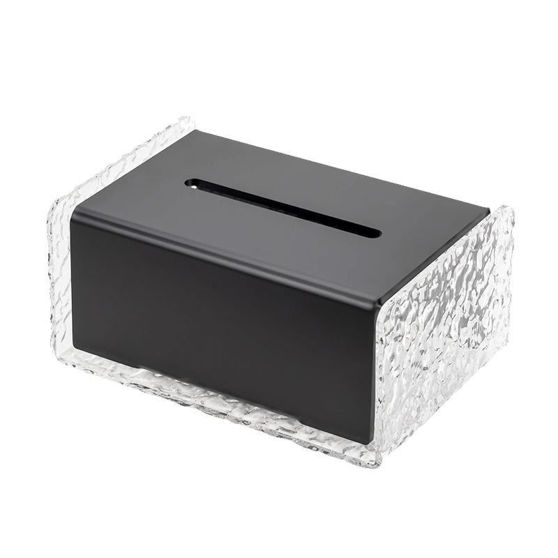 European Style Black Tissue Box Creative Acrylic Storage Tube Living Room Dining Table High-end Napkin Box Home Decoration Gifts