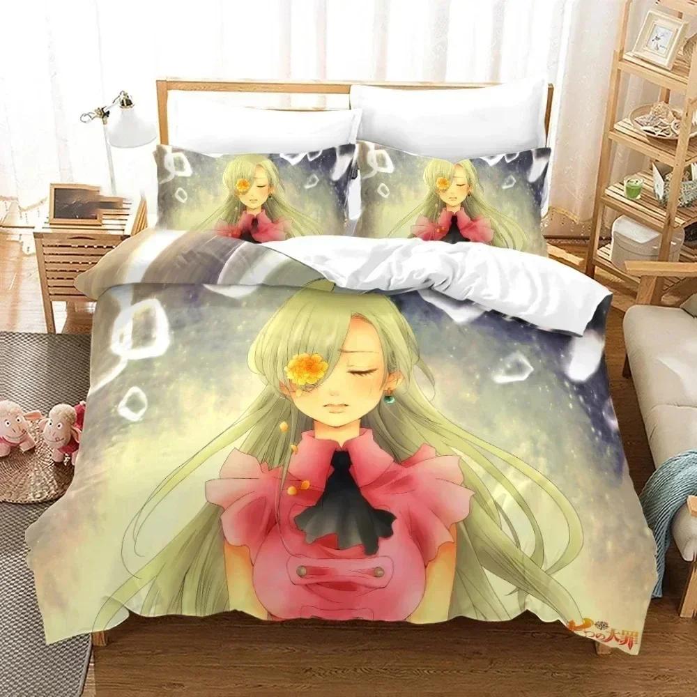 3D Anime The Seven Deadly Sins Bedding Set Printed Bed Set With Pillowcase Bed Duvet Cover Soft Queen King Size Bedclothes Home