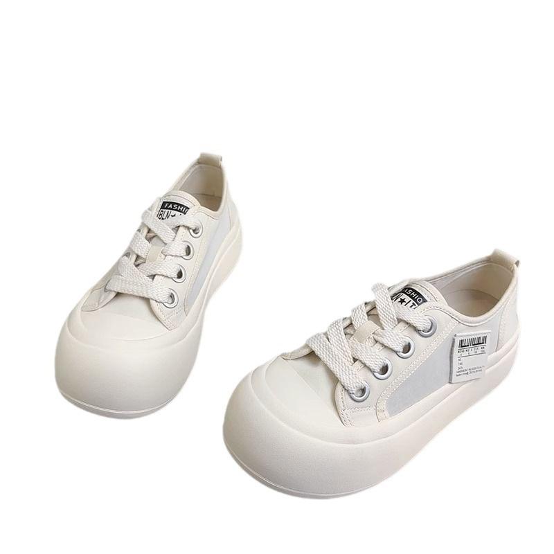 Summer Mesh White Shoes Women's Breathable and Versatile New Round Head Platform Sports and Leisure Board Shoes Thin Mesh Shoes