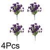 4 Bundles Artificial Flowers Outdoors Fake Flowers Realistic Bonsai Shrub Garden Home Decor Morning Glory Vibrant