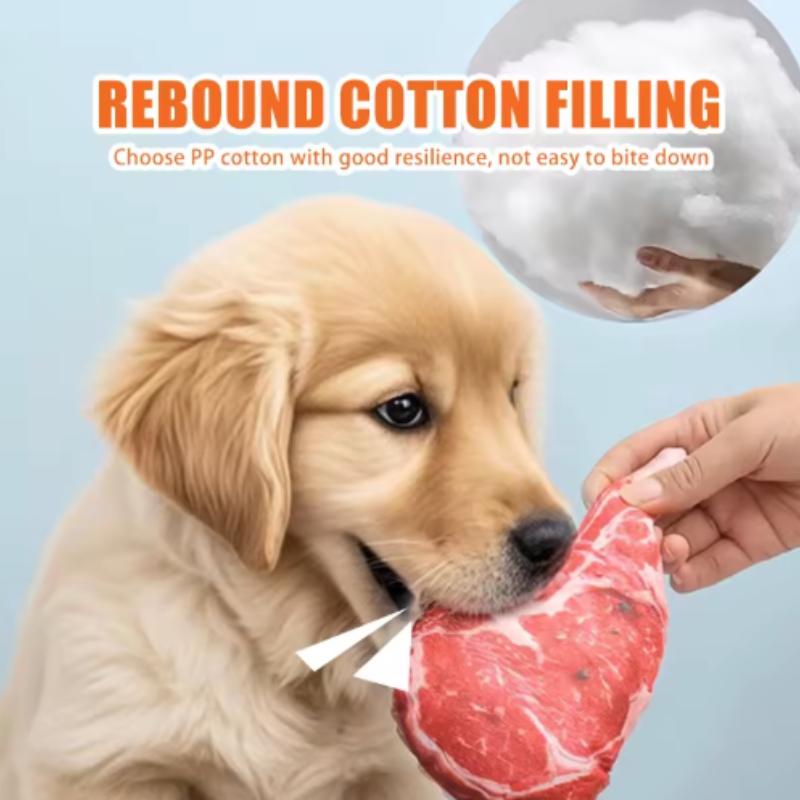 Simulation Squeaky Steak Dog Toy Bite - Resistant Chew Toy for Puppy Training Soft Carrot Animal Pet Supplies