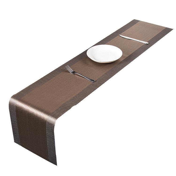 PVC Table Runner 30x180cm Simple Dining Table Kitchen Table Insulation Pad Waterproof Non-slip Mat Home Decoration Table Cover