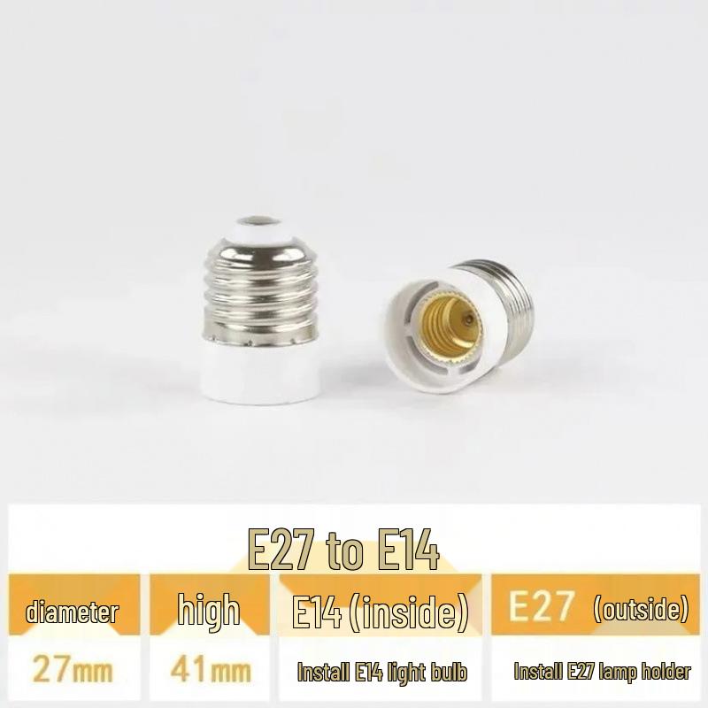 E14 to E27 Bulb Socket Converter, Household Lamp Holder Adapter