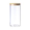 Transparent High Borosilicate Glass Jar with Bamboo Lid for Storage of Nuts, Snacks, or Tea