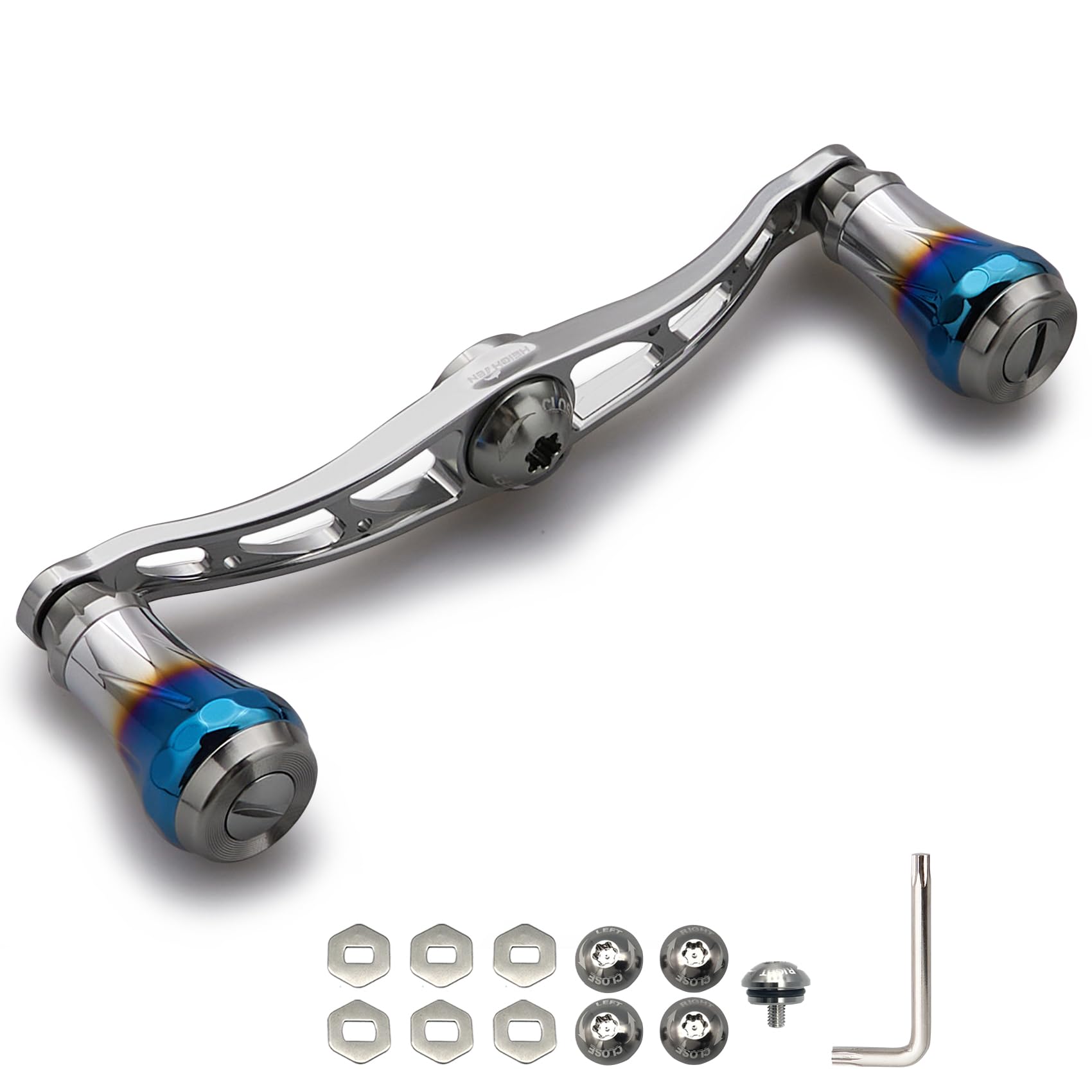 

HEIGHTEN Baitcasting Reel Handle for Abu Aviation Aluminum Aurora Series V2.0 90mm/105mm/115mm Shimano, Daiwa, Garcia, (V2.0-115mm - Gunmetal) (0073)