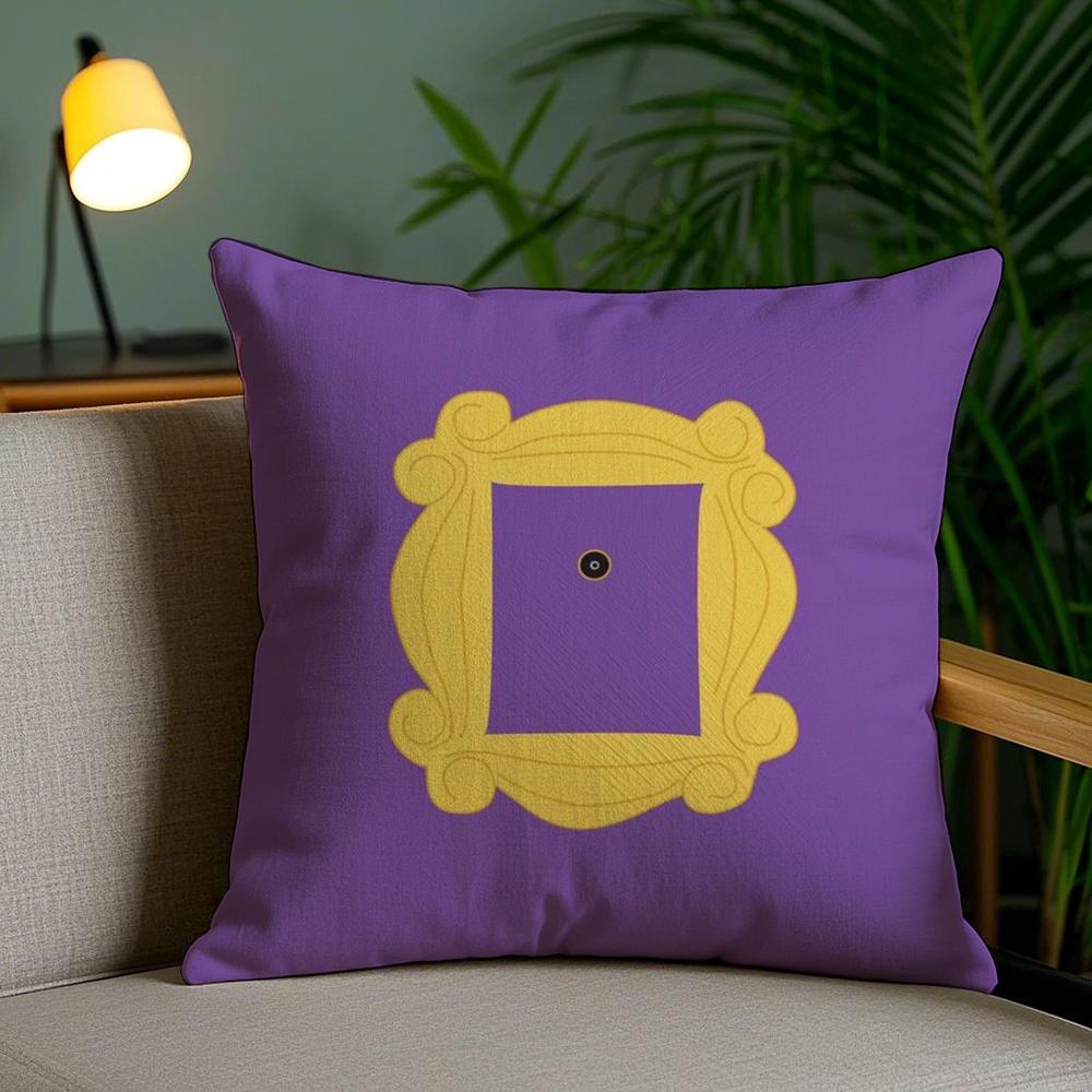 Classic F-Friends Tv Show Cushion Cover Soft Short Plush Double-Sided Printing Home Decor Machine Washable Pillow Case Gift