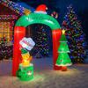 8.8FT/2.7M Inflatable Christmas Arch with Gingerbread Man Hot Coffee and Welcome, Glowing Outdoor Yard Decor