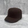 Chapeau simple en feutre de laine pour femme automne et hiver chaud à petit bord plat sommet plat chapeau d'équitation montrant le visage petit cuir velours patchwork polyvalent chapeau de cavalier