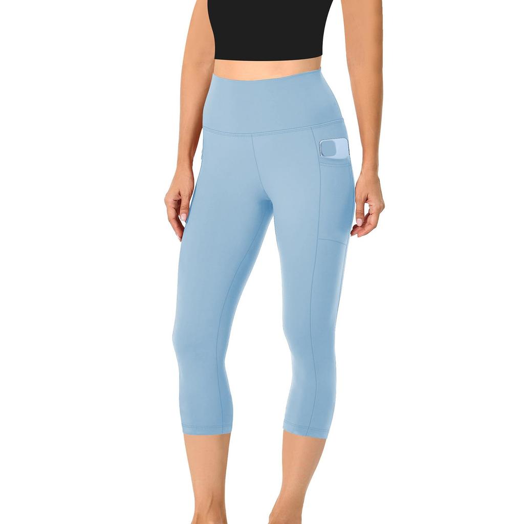 Damen Yogahose High Waist Capri Leggings Sommer Lässig Fitnessbekleidung Modische Hose