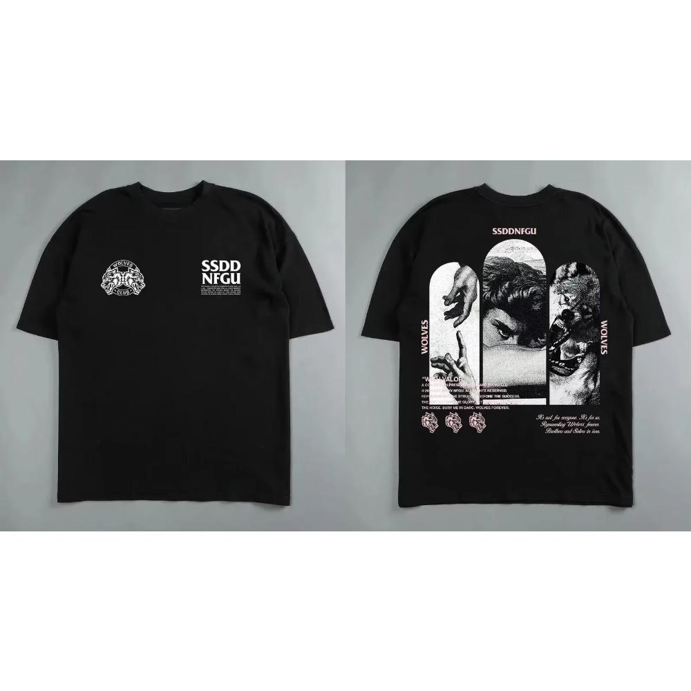 Darc Sport Vlci Gym Trička Nadměrná Cvičební Fitness Darcsport Pánské Oblečení Grafický DTG Potisk Darcs Sport Vlčí Trička