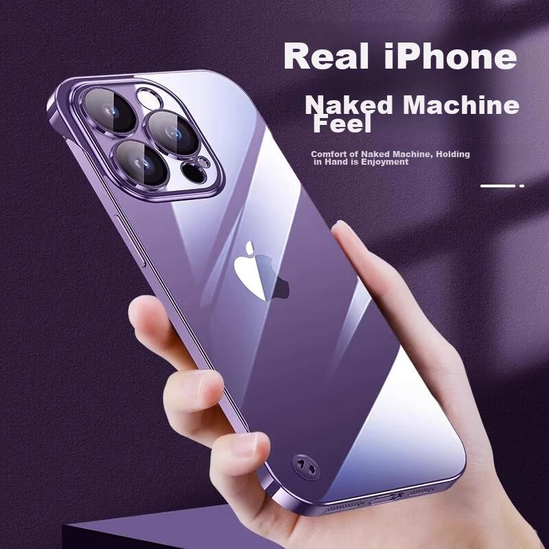 With Built-In Lens ProtectorPhone Case for IPhone 14 Pro Max, Borderless Full Lens Protection, Fully Transparent, Ultra-Thin, Shockproof Case