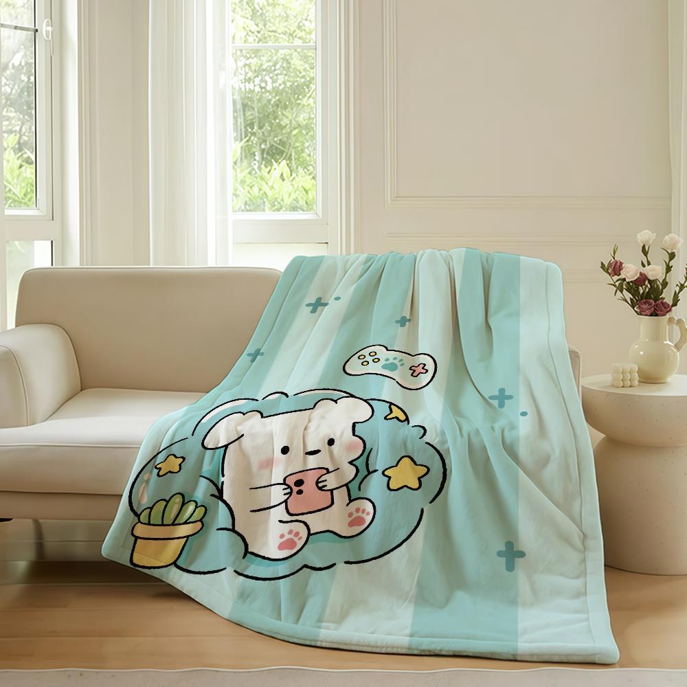 Fun Cartoon This Dog Blanket Warm Soft Suitable For Bedroom Sofa Bed Living Room Office Travel Camping Gifts