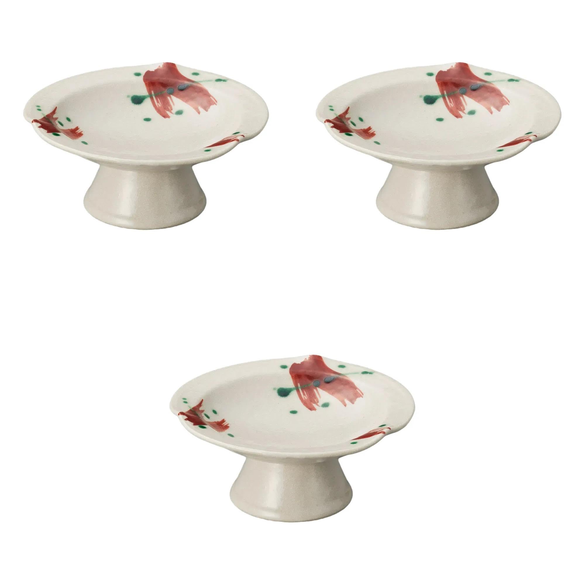 

Set of 3 Blue and White Bowls x Bowls by Setomonohonpo Red-Embossed Brushed-Stained [16.5 7cm]