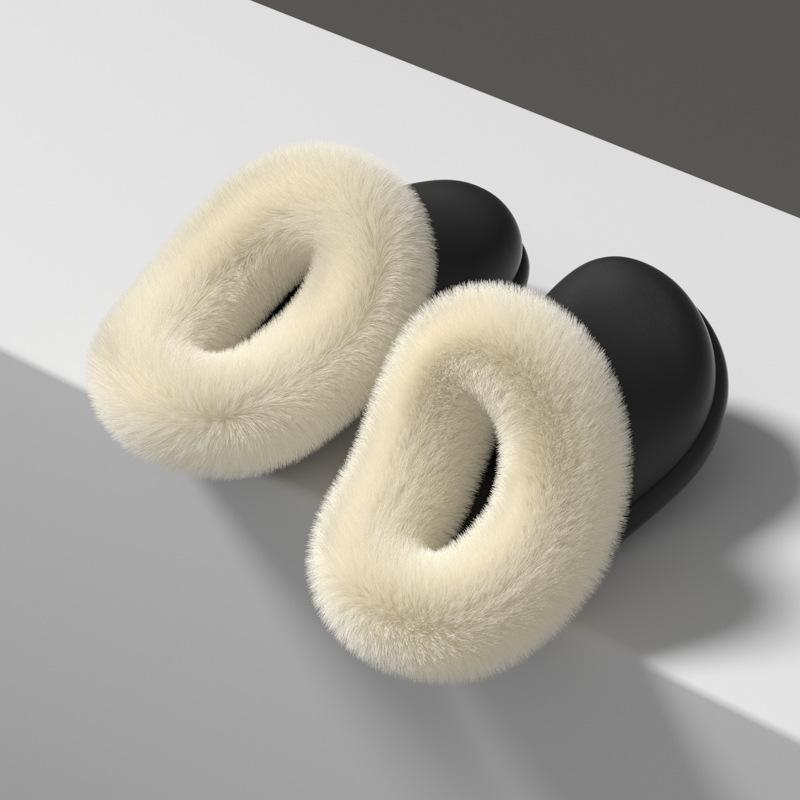 Waterproof cotton slippers autumn and winter 2025 new home warm comfortable thick bottom non-slip plush removable slippers