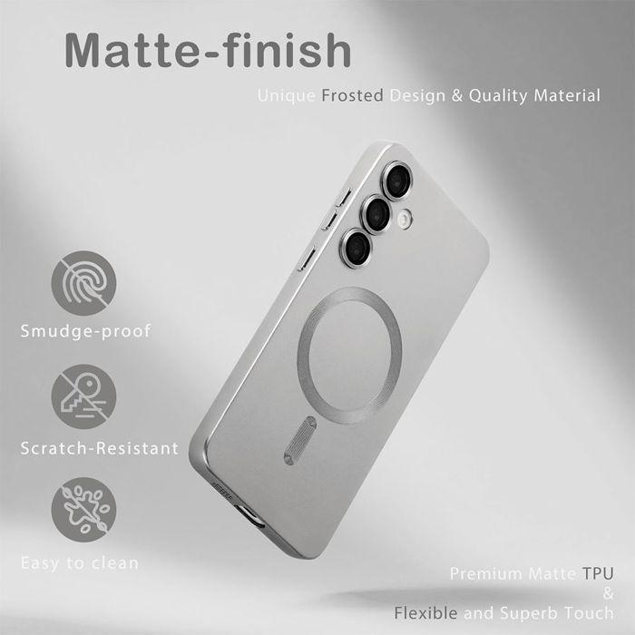 Coque de Protection - BOOLING - pour Samsung Galaxy A17 4G/5G - Silicone Slim avec Anneau Magnétique - Argenté