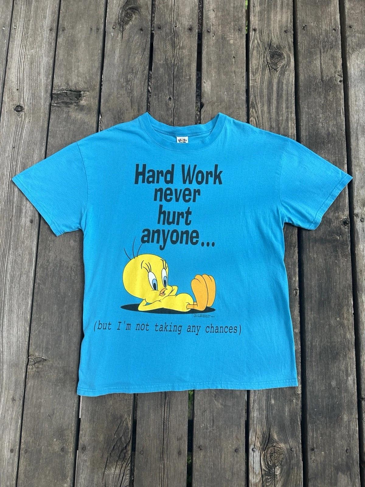 Vintage Tweety Bird Looney Tunes T Shirt Men’s XL Blue 90’s XL