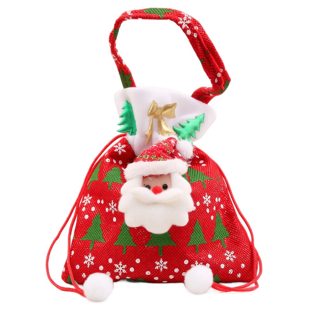 Christmas Gift Bags with 3D Plush Doll Design, Holiday Candy for Party Favors and Small Gifts