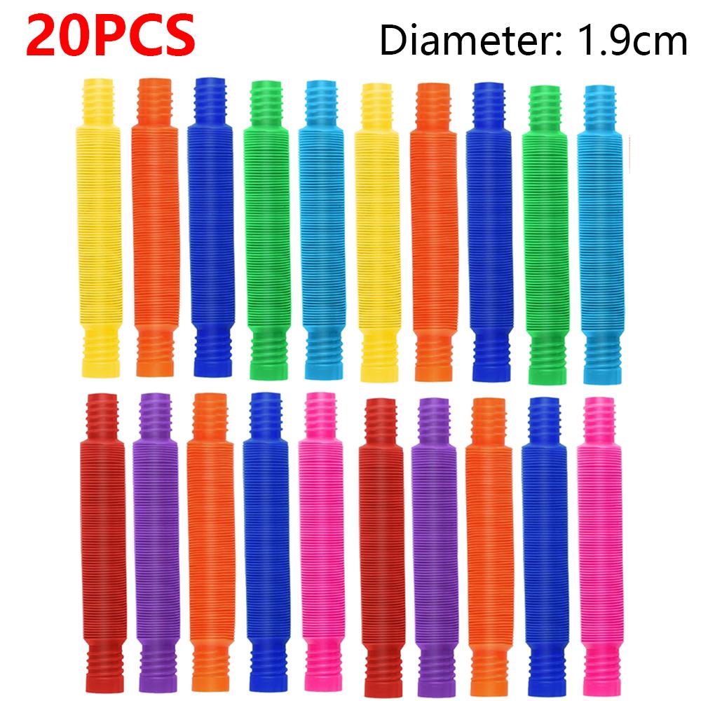 10-30PCS Colorful Telescopic Tubes Fidget Toys Plastic Sensory Pop Tubes Stress Relief Toys Adults Decompression Kids Toys Gifts 3