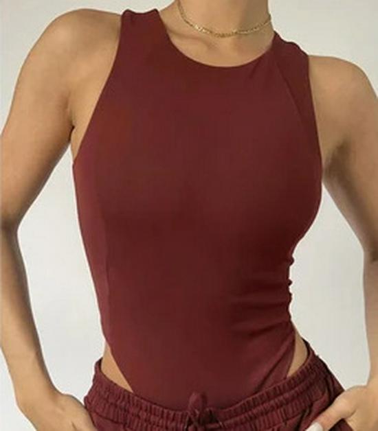 2023 European & American Style Women's Solid Color One-Shoulder Sleeveless Sexy Jumpsuit