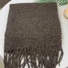 Korean Checkered Scarf with Crochet Edge: High-End Warm Neck Protector for Autumn and Winter