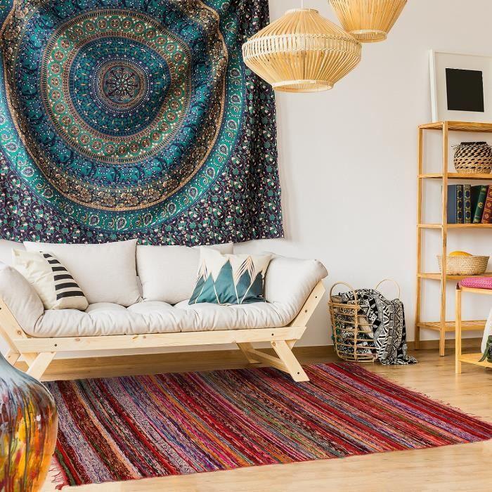 WOODSTOCK Tapis souple de salon 100% coton - 100x200 cm