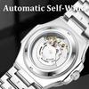 Rhinestone Bezel Automatic Mens Watches Luxury Men Fashion Clock Waterproof Stainless Steel Mechanical Wrist Watch