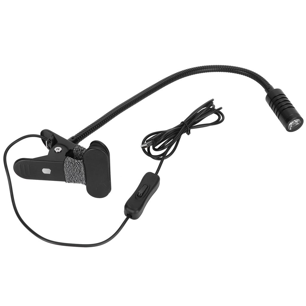 Student Reading Clipon Light 360 Degrees  Flexible Neck Lamp USB Power Supply Clamp Light
