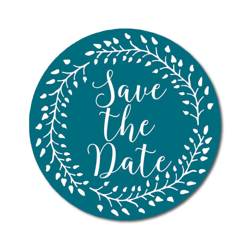 Darling Souvenir Black Round 1.6 Inches Vines Border Save The Date Stickers Non Customized Gift-45
