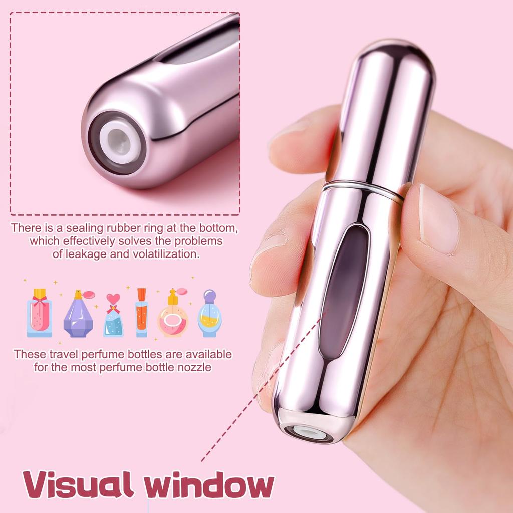 4Pcs Pocket Perfume Dispenser - Travel Perfume Bottle Refillable 5ml Spray Bottle - Perfume Travel Refillable Leak Proof