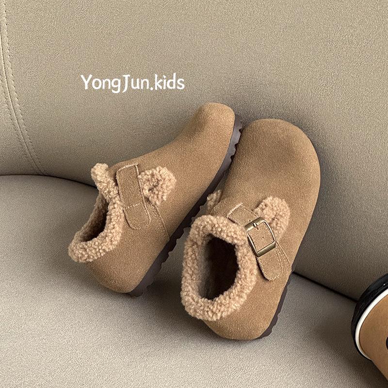 2025 Winter Kids' Birkenstock Soft Sole Moccasins: Trendy, Warm Cotton Shoes for Boys and Girls