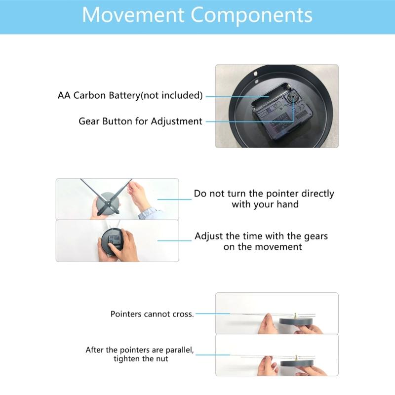Hochleistungs-Uhrwerk für große DIY-Uhren Einfache 60-Sekunden-Installation mit langen Metallzeigern
