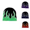 Punk Knitted Hat For Men With Flame Design And Letter Embellishments For Streetwear And Winter Warmth