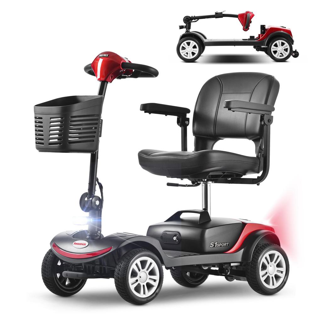 S1 SPORT Blue/Red Electromagnetic Brake 300W Motor 12Ah Battery Max Speed 6 Km/h Four-Wheel City Commuter Scooter