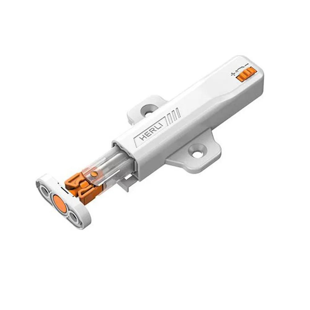 Дверца ящика с доводчиком-стопором, буфер, нажимная дверца шкафа, открывание нажатием, сенсорный замок, отскок дверцы шкафа белый